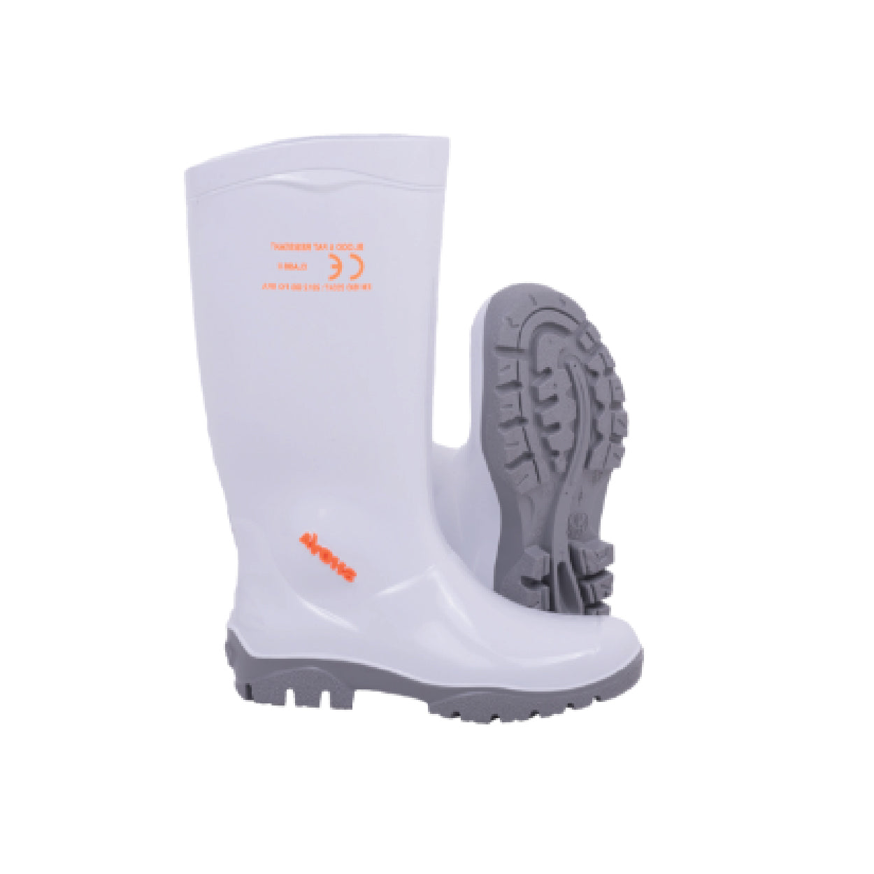 Neptun Shova Oil and Acid Resistant Sole Gumboot (VWG25) White/Grey
