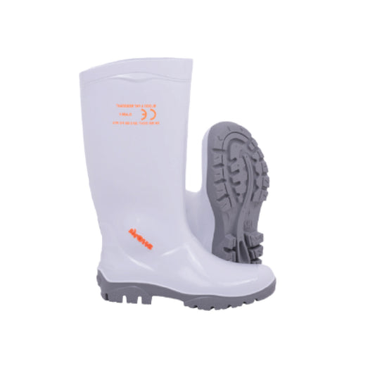 Neptun Shova Oil and Acid Resistant Sole Gumboot (VWG25) White/Grey